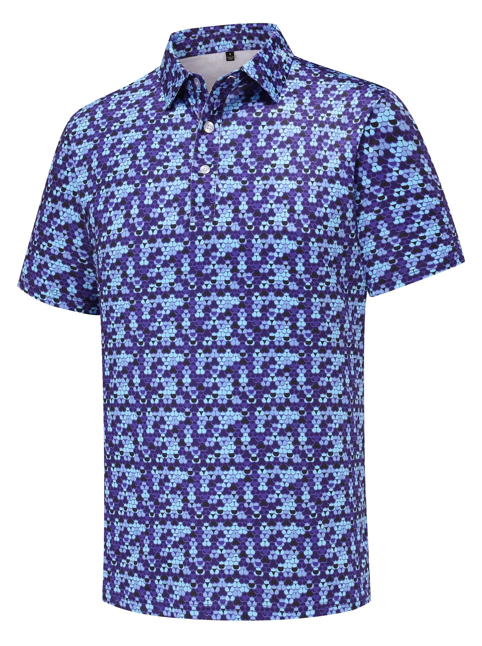 Mens Golf Polo Shirts Funny Golf Shirts for Men Performance Moisture Wicking Quick Dry Athletic Short Sleeve Shirts Whale Tail Purple