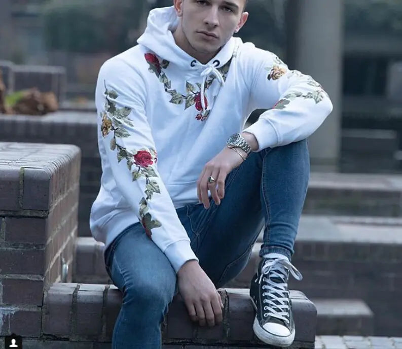 Hooded Sweatshirt for Men - Trendy Pullover with Long Sleeves