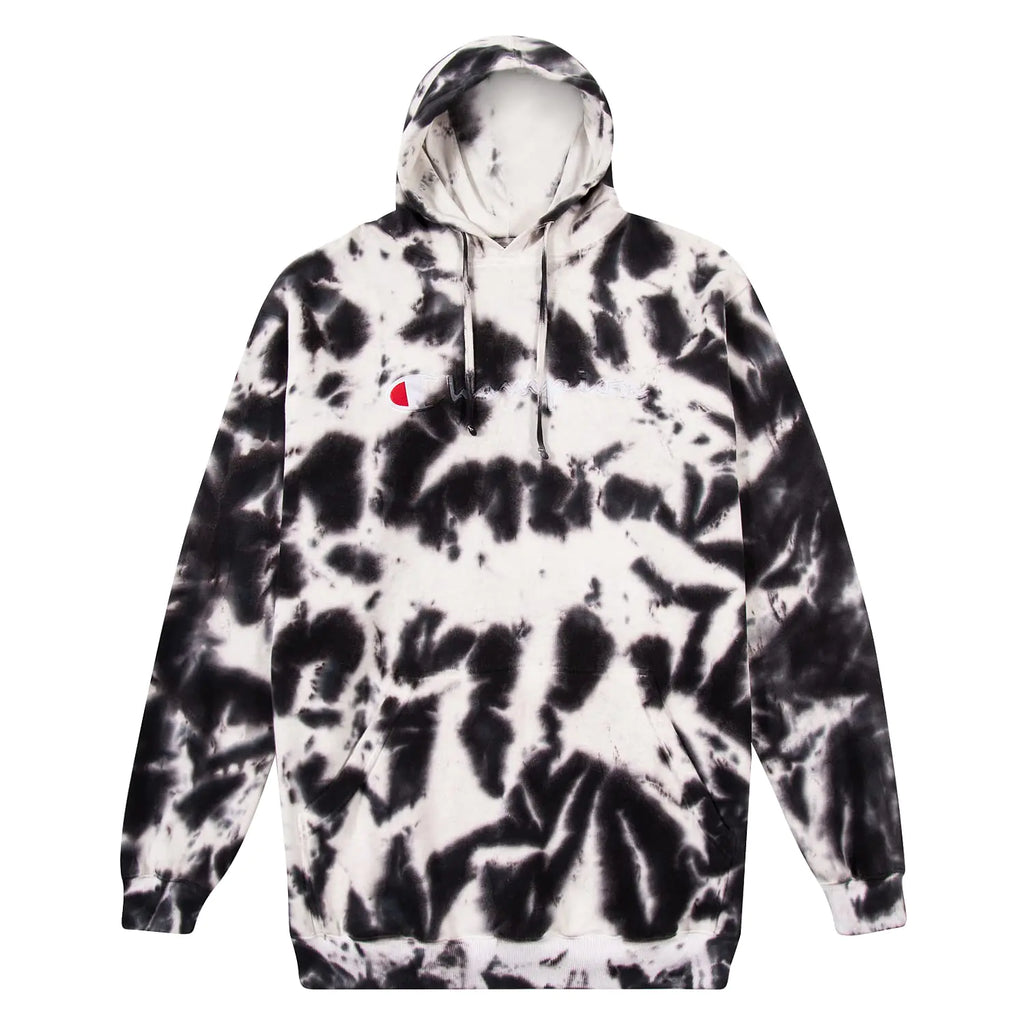 Champion Big and Tall Hoodies for Men Mens Fleece Heavyweight Tie Dye Hoodie Ivory/Black