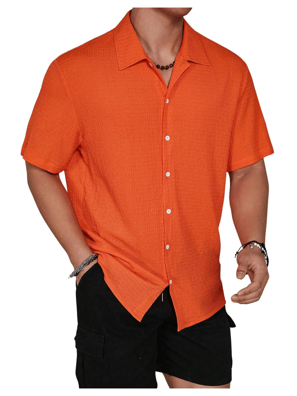 Women's Button Front Shirt - Short Sleeve Casual Fitted Blouse