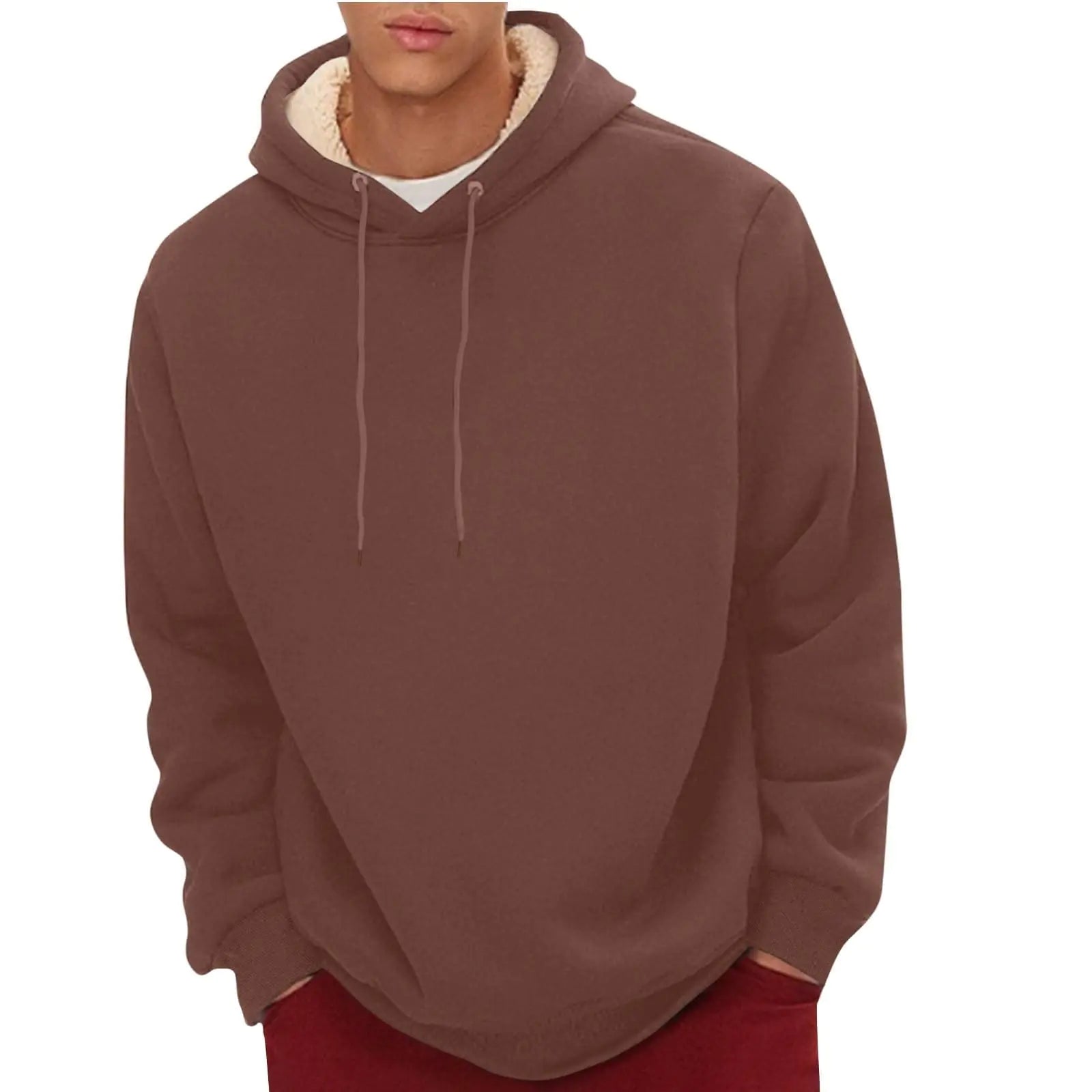Men's Sherpa Fleece Lined Pullover Hoodie - Thermal Winter Warm Sweatshirt