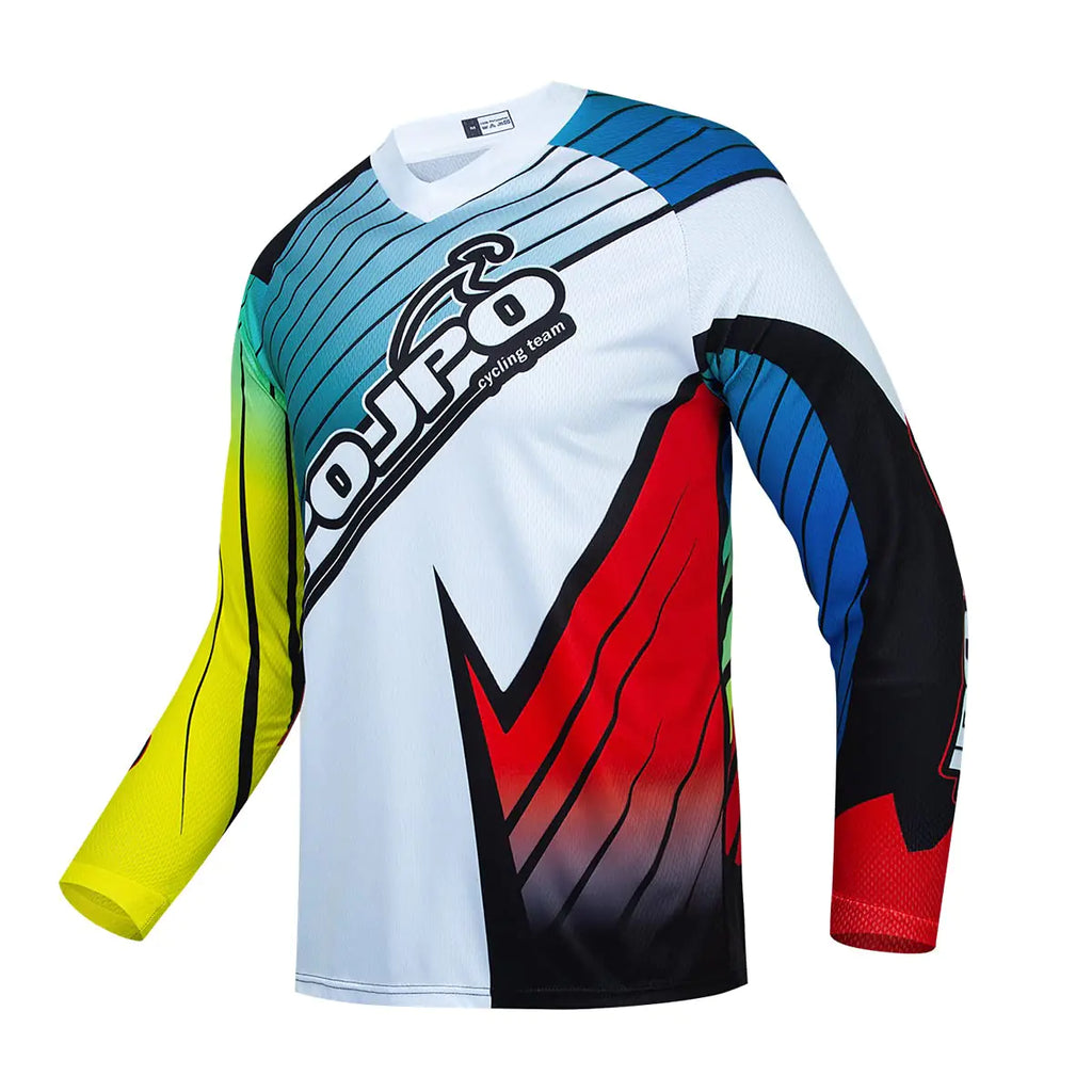 Men's Cycling Jersey - Long Sleeve Moisture-Wicking MTB Bike Shirt