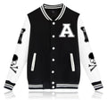 babyhealthy Mens Varsity Jacket Letter Print Causal Slim Fit Baseball Bomber Jacket Button Down letterman jacket