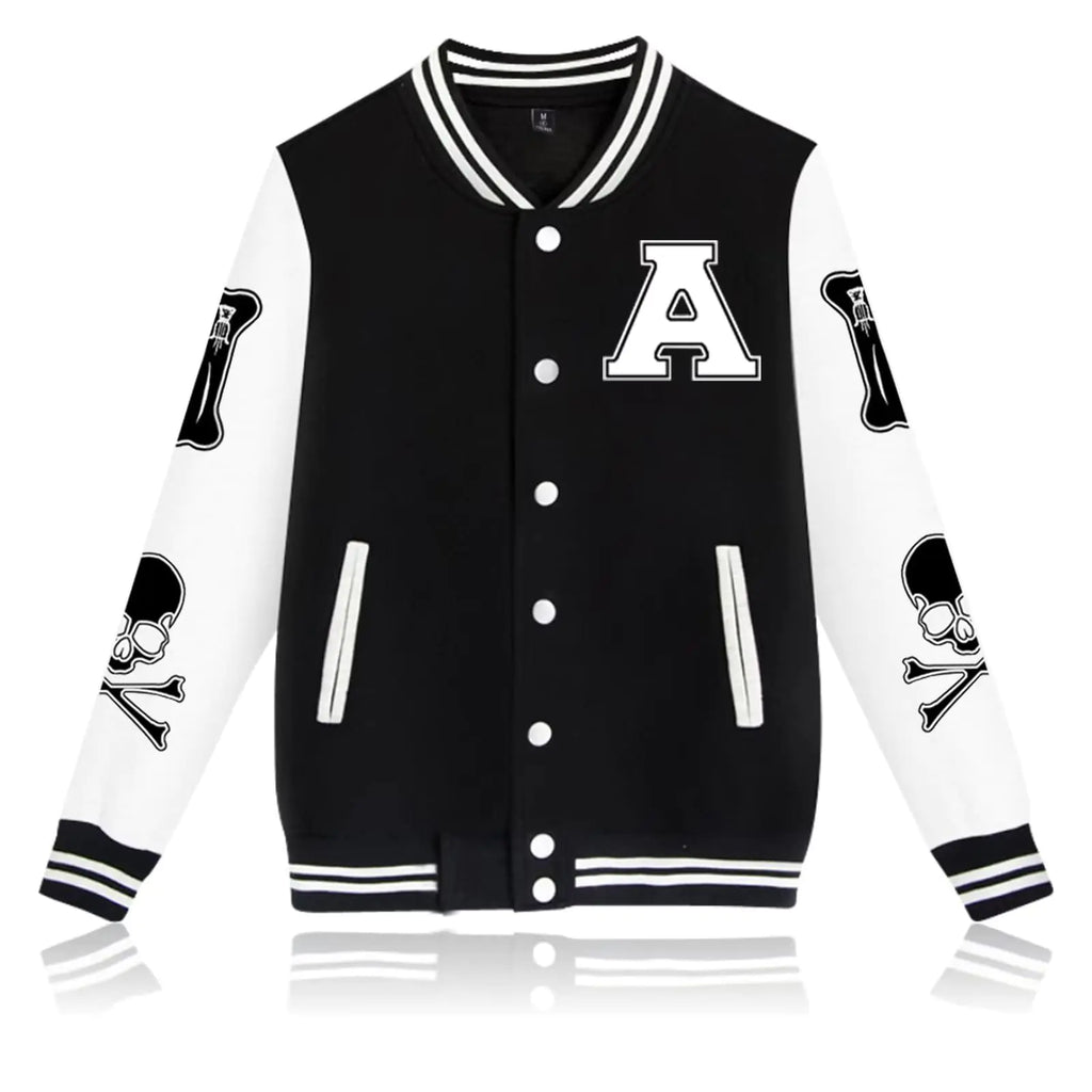 babyhealthy Mens Varsity Jacket Letter Print Causal Slim Fit Baseball Bomber Jacket Button Down letterman jacket