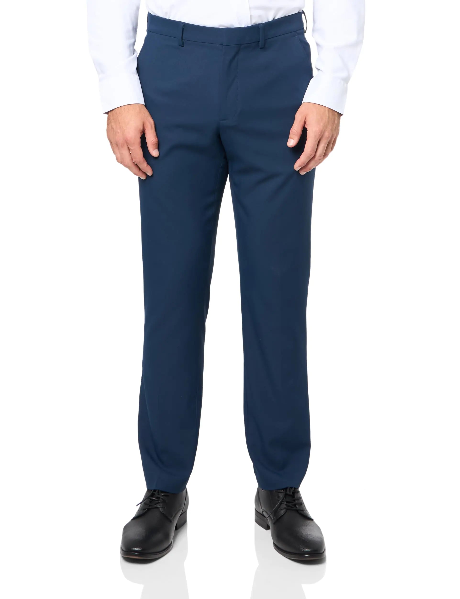 Perry Ellis Men's Slim Fit Dress Pants - Recycled Twill Flat Front Trousers