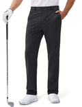 MAGCOMSEN Mens Classic-Fit Stretch Golf Pants Water Resistant Black Dress Pants Men 5 Pockets Straight Leg Casual Pants Lightweight