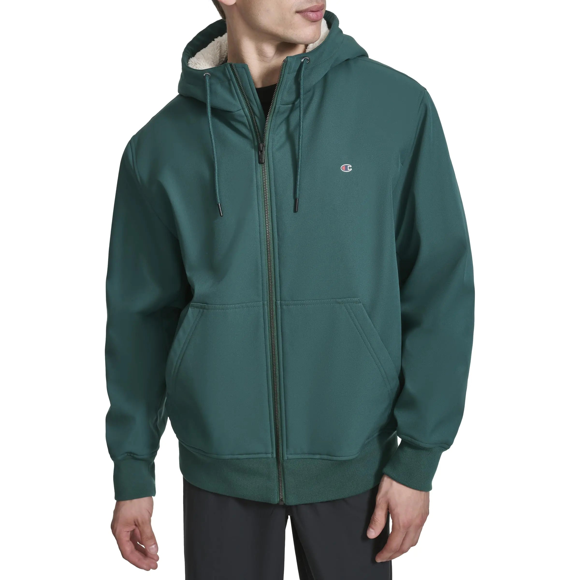 Champion Mens Sherpa Lined Hoodie Rainforest
