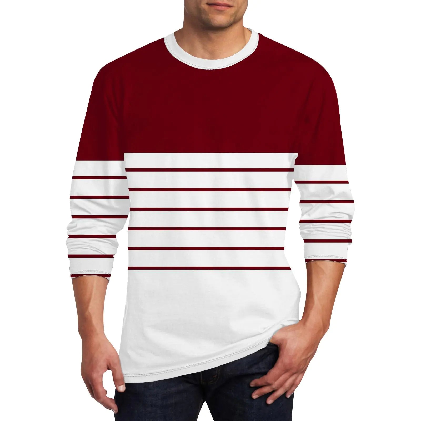 SUMUERLY Men's Graphic T-Shirt - Long Sleeve Crew Neck Casual Tee Big & Tall