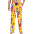 visesunny Mens Pajama Pants Funny Summer Parrot Tropical Flower 100% Cotton Lightweight Soft Pajama Bottoms Lounge Sleepwear PJs with Pockets S-XXL