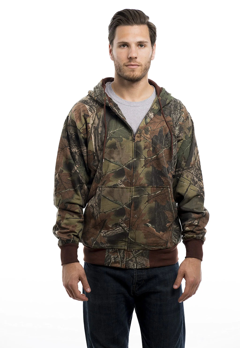 TrailCrest by Treel Mens Full Zip Up Hoodie Sweatshirt Fashion Sweater Jacket XL Camo