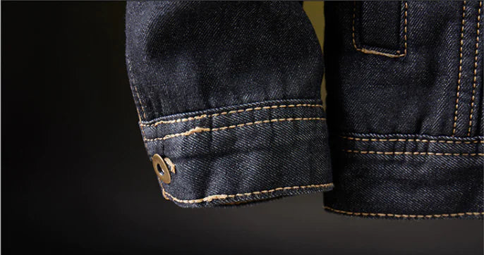 Men's Thick Fleece Lined Denim Jacket - Slim Fit Style