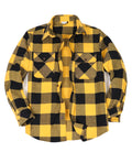 ZENTHACE Mens Heavy Weight Flannel Shirts Long Sleeve Button Down Thick Flannel Shirt Buffalo Plaid Yellow Black L