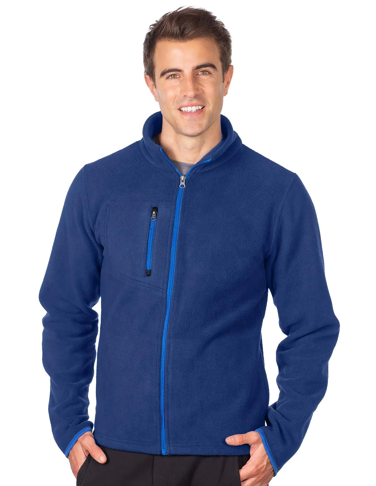 AFC Mens Heavyweight Micro Fleece Jacket Zip Up Coat 2x 3x 4x Only in 3 Colors (US Alpha 3X-Large Regular Regular Blue)