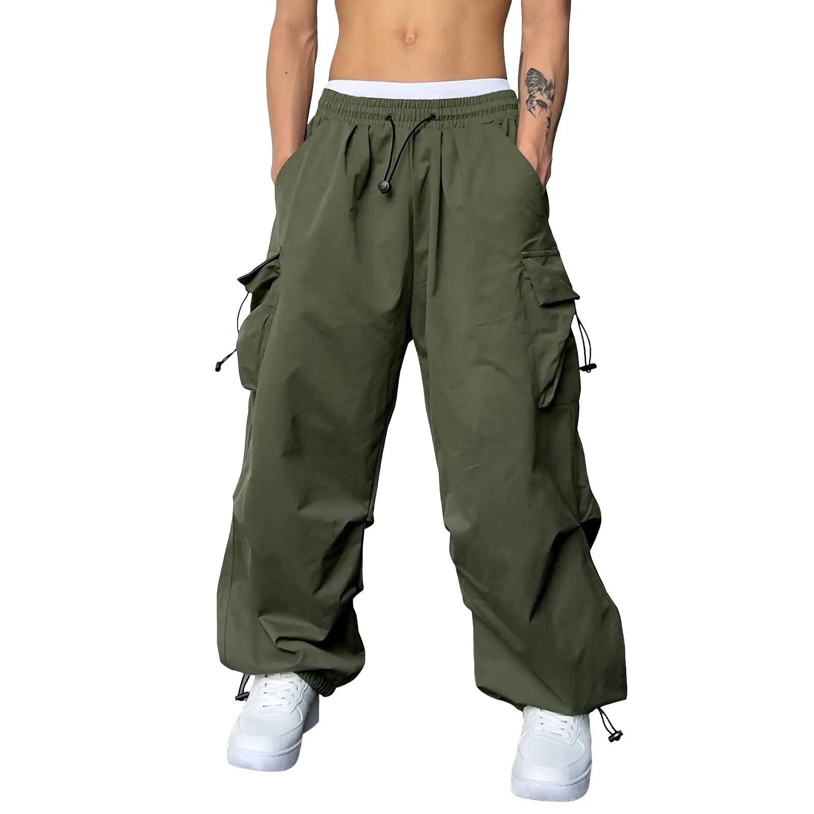 Men's Cargo Sweatpants - Drawstring Joggers with Multi Pockets Tactical Pants