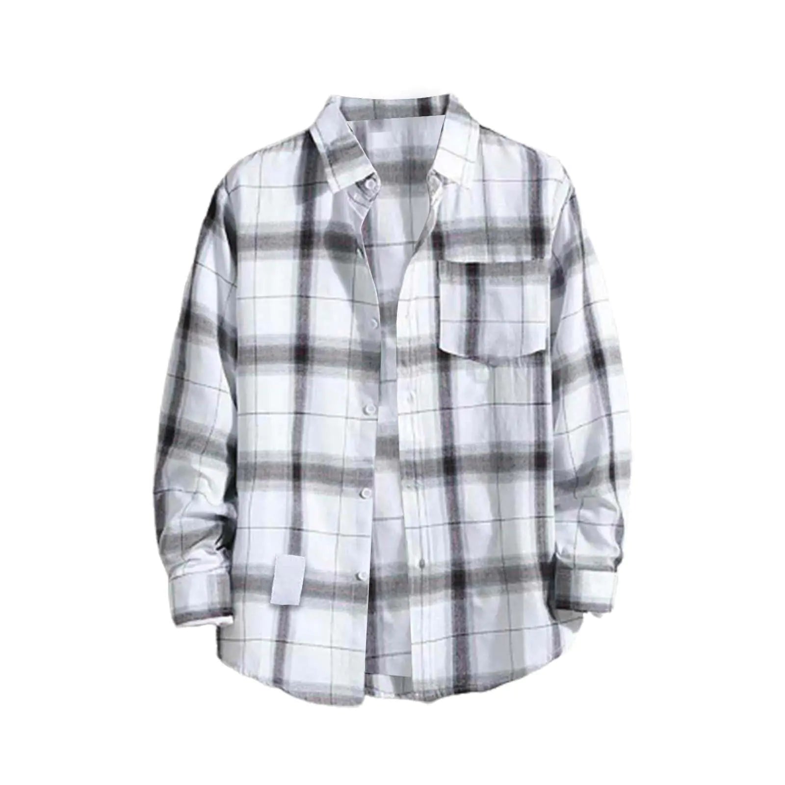 Men's Flannel Shirt - Long Sleeve Button-Up Plaid Casual Dress Shirt Big & Tall