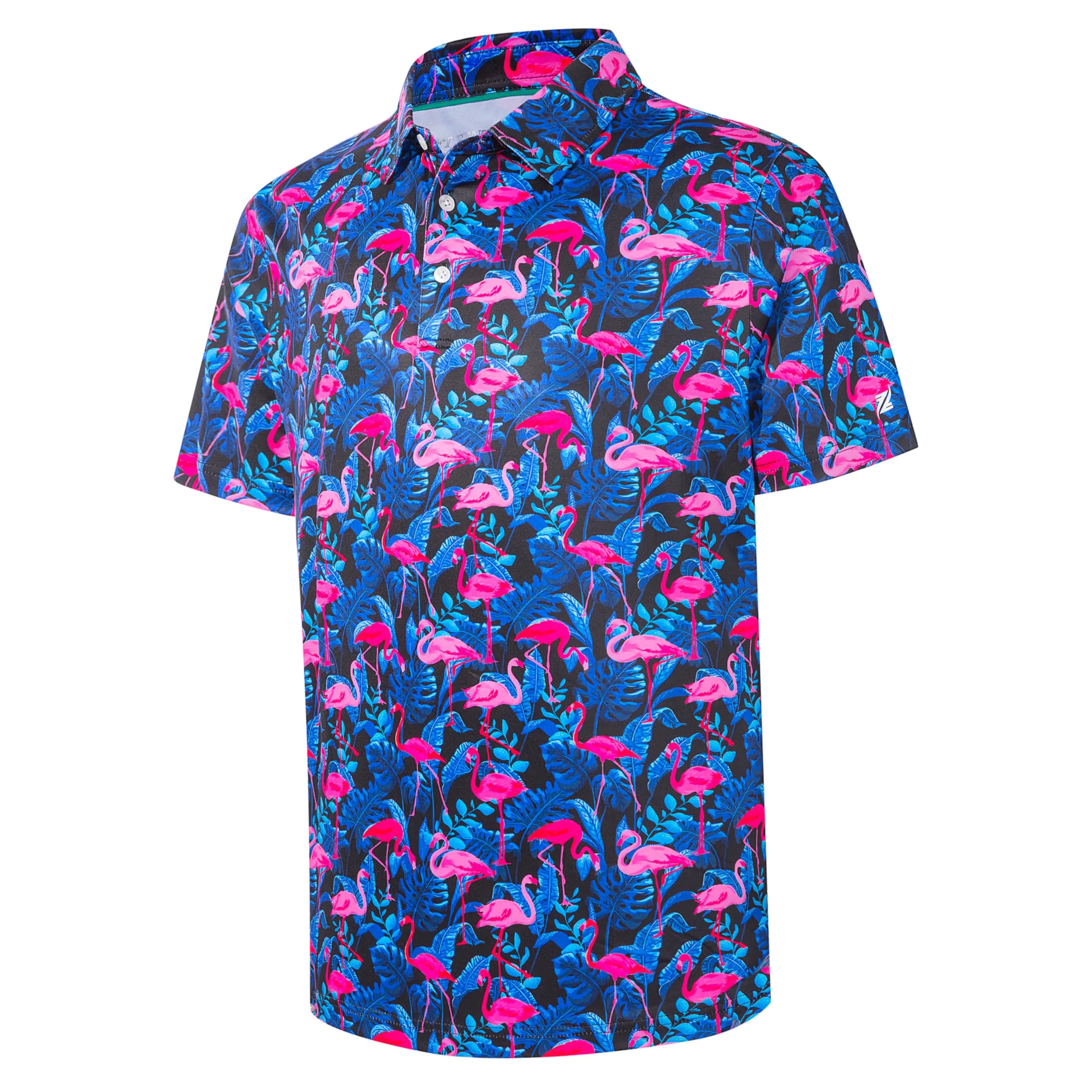 Men's Golf Polo Shirt - Moisture Wicking Dry Fit Print Short Sleeve with UPF 30+
