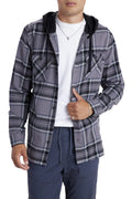 UNIONBAY Men's Classic Flannel Hoodie - Button-Up Hooded Shirt Jacket