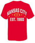 Mens Classic Football Cotton Tee T-Shirt Crew Neck Short Sleeve Shirt - KC Red#2 XXL