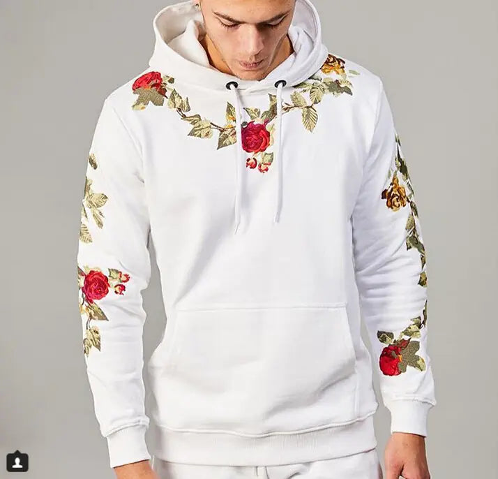 Hooded Sweatshirt for Men - Trendy Pullover with Long Sleeves