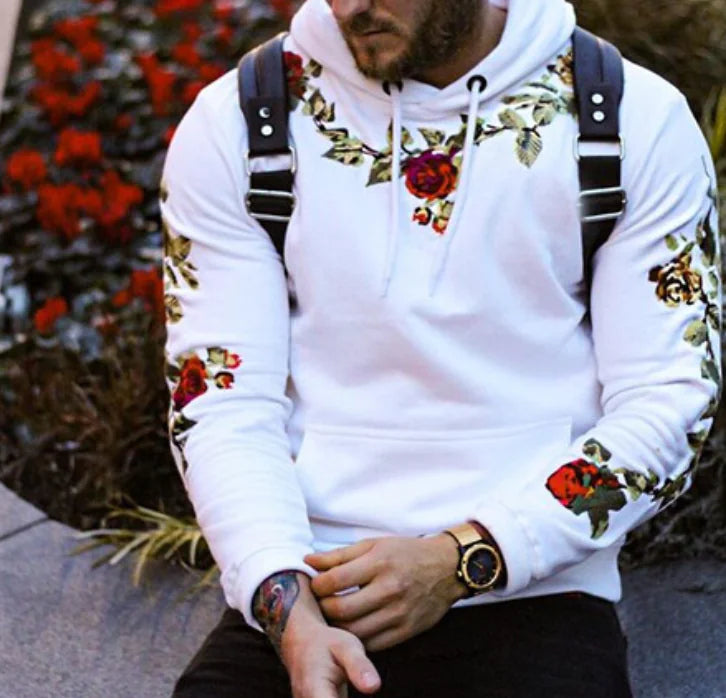 Hooded Sweatshirt for Men - Trendy Pullover with Long Sleeves