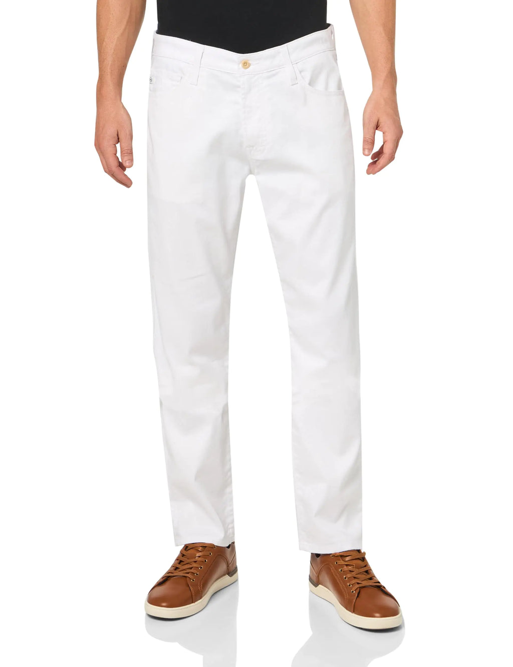 AG Jeans Men's Everett Slim Straight Jeans - Mid-Rise White Denim