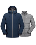 33000ft Mens Waterproof 3-in-1 Ski Jacket Warm Mountain Windbreaker Snow Rain Jackets Winter Coat with Puffer Jacket