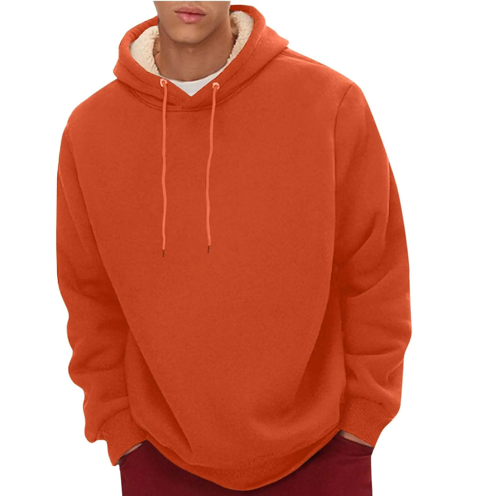 Men's Sherpa Fleece Lined Pullover Hoodie - Thermal Winter Warm Sweatshirt