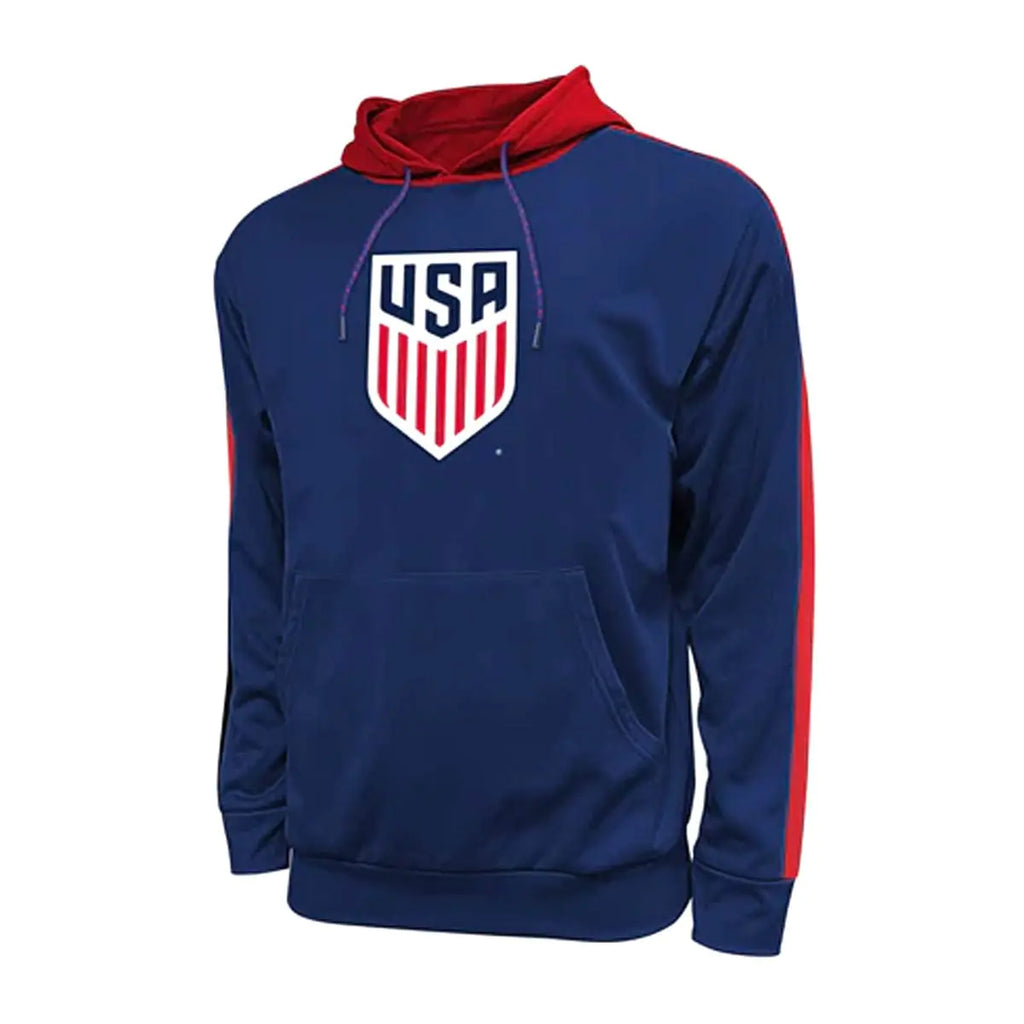 Icon Sports Mens US Soccer National Team Pullover Hoodie | Navy/Red Small