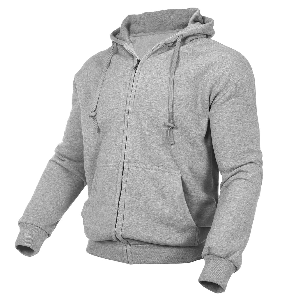 Fixha Mens Zip UP Hoodies Casual Long Sleeve Fleece Full Zip Hooded Sweatshirts with Pockets(Available in Big & Tall)(GreyXL)