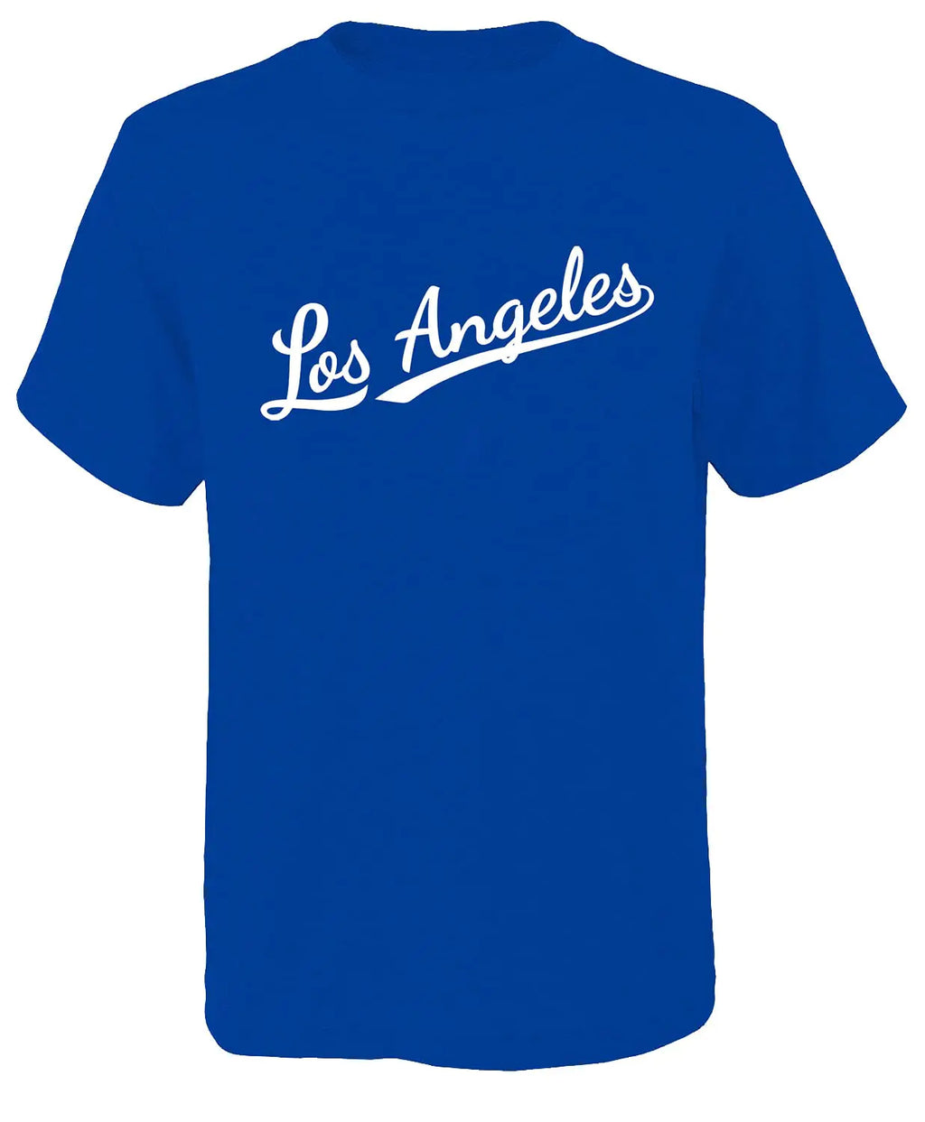 Mens Los Angeles Classic Baseball Crew Neck Tee T-Shirt (Men M Los Angeles Blue)