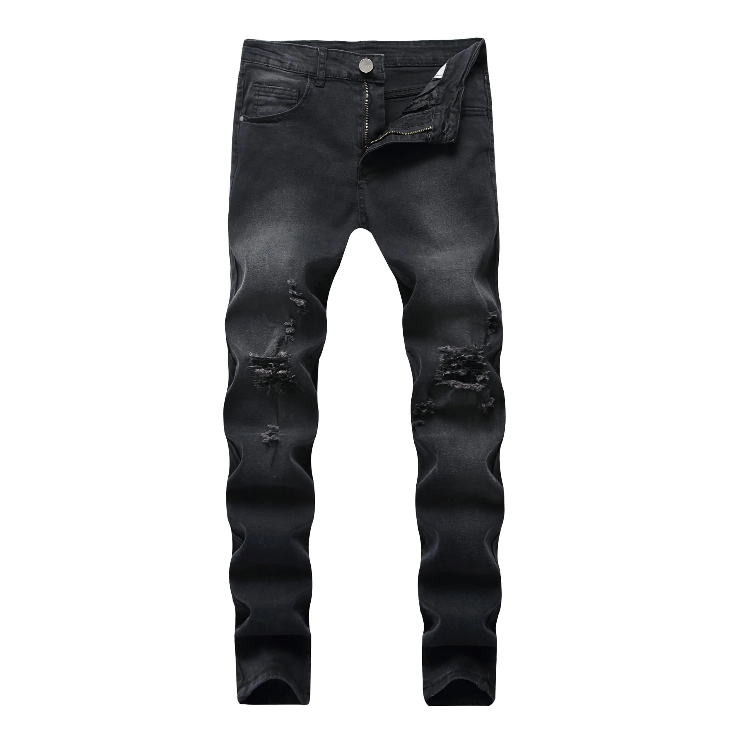 Mukdecu Mens Slim Fit Ripped Jeans (8017 Black 34)