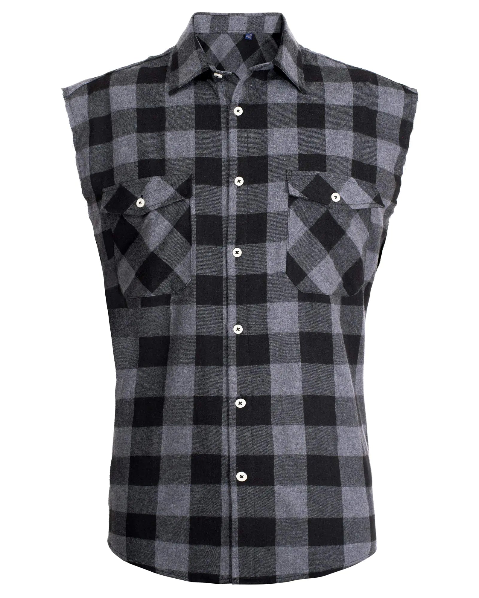 Alimens & Gentle Mens Sleeveless Flannel Plaid Shirts Casual Button Down Shirts