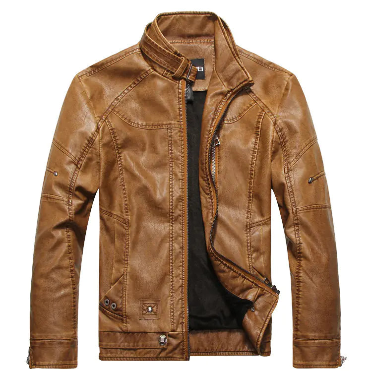 Men's Fleece Lined Leather Jacket