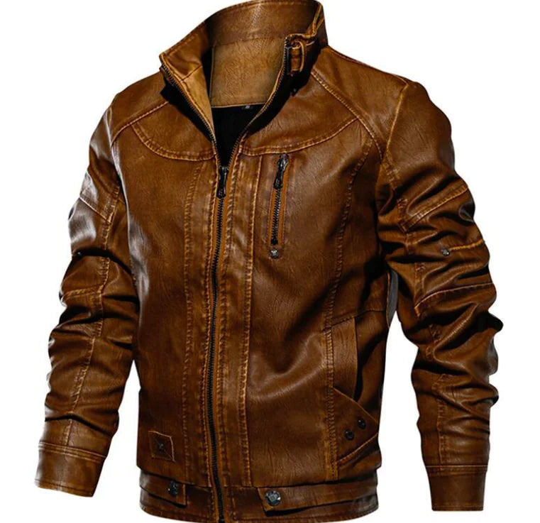 Men's Fleece Lined Leather Jacket