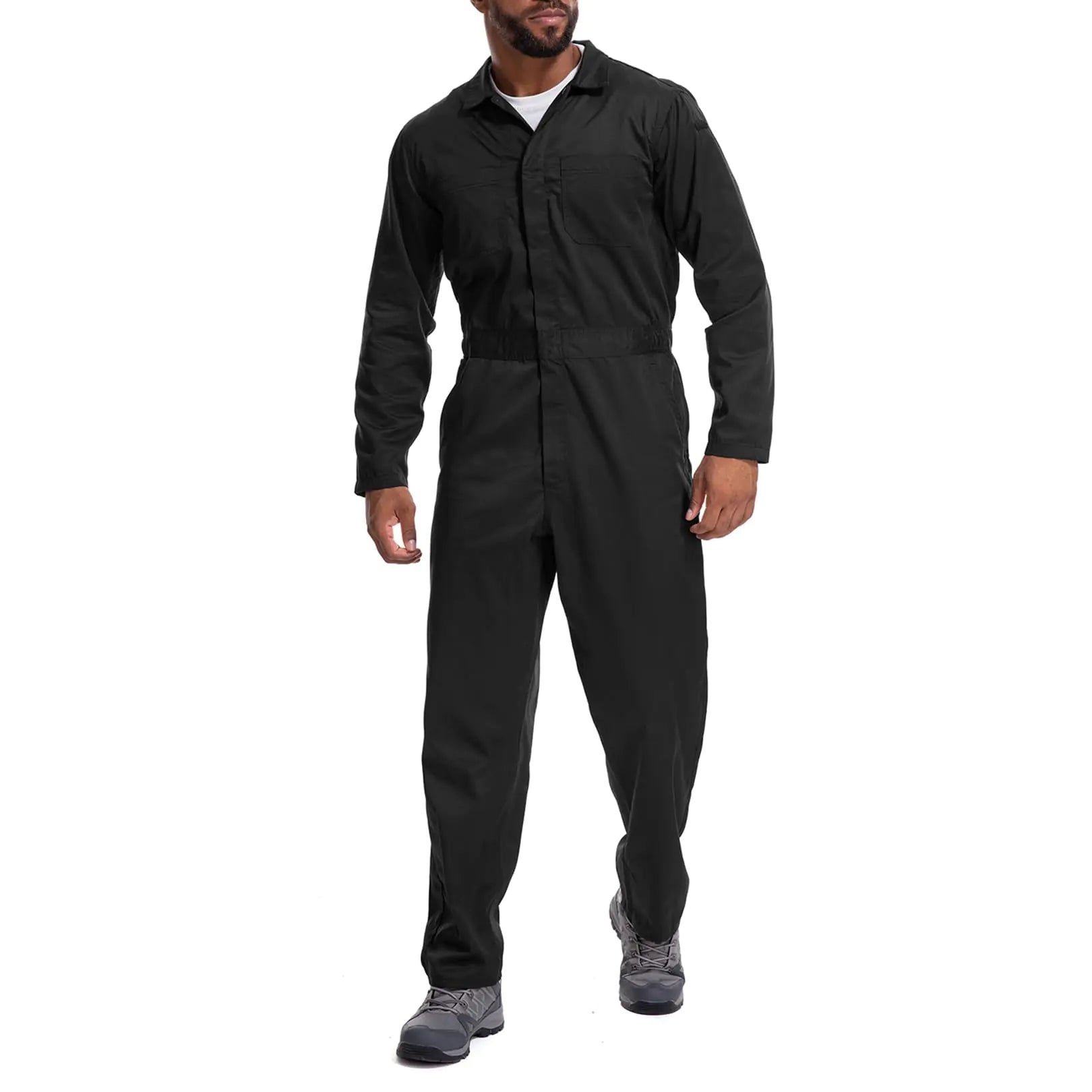 Toumett Men's Work Coveralls - Long Sleeve Zip-Up Overalls with Pockets