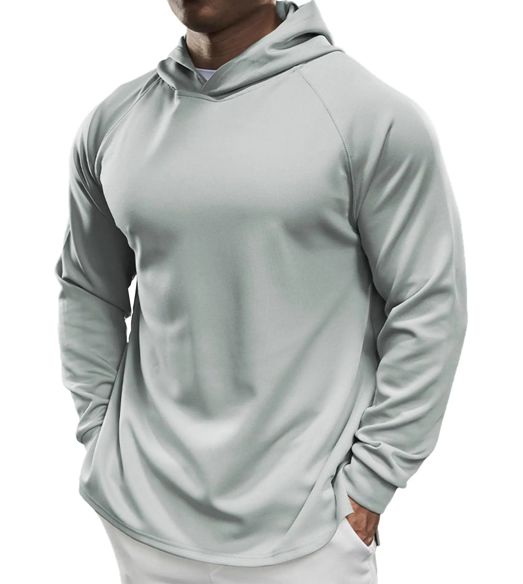 Fioboc Hoodies for men Grey Active Hoodie Smoothblend Lightweight Hoodie Mens Sweatshirts Oversized Hoodies Pullover S