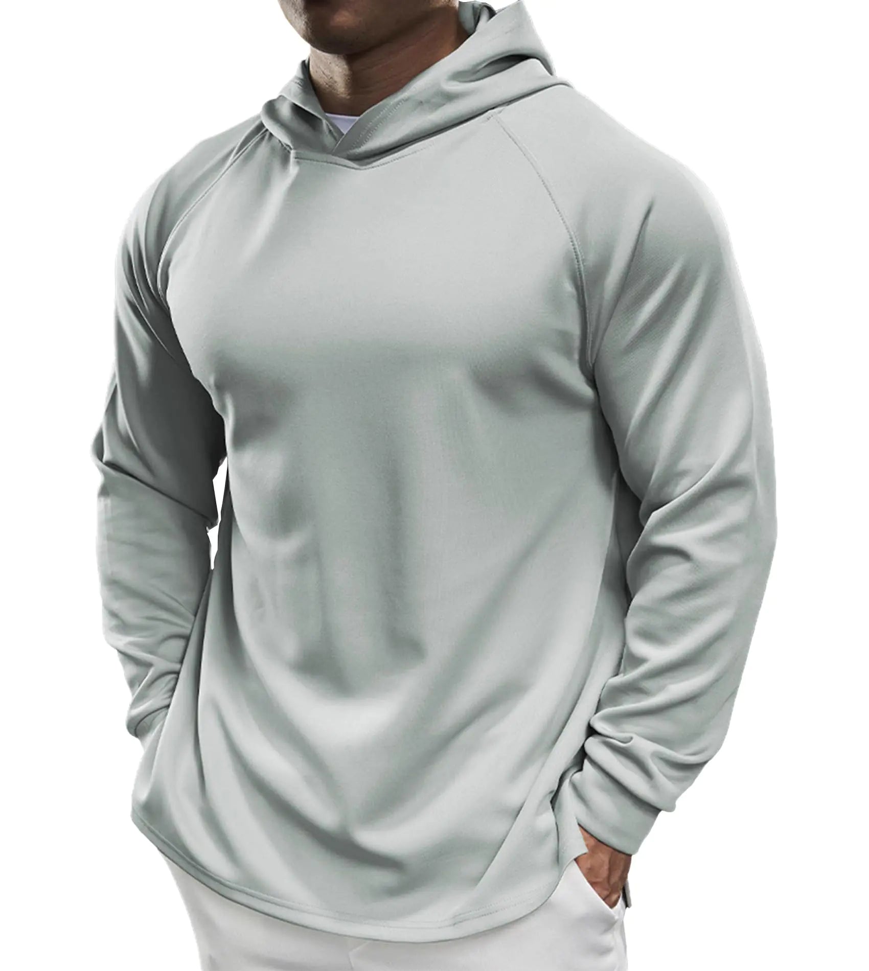 Fioboc Hoodies for men Grey Active Hoodie Smoothblend Lightweight Hoodie Mens Sweatshirts Oversized Hoodies Pullover S