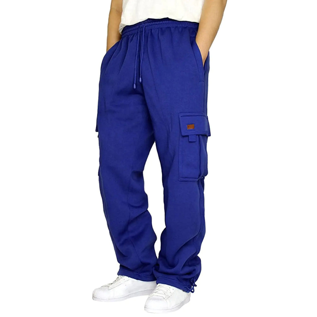 Men's Cargo Sweatpants - Ripstop Waterproof Tactical Pants with Multi Pockets