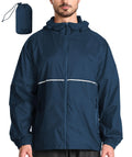 V VALANCH Mens Packable Rain Jacket Lightweight Waterproof Raincoat Rain Shell with Hood for Travel Golf Hiking Cycling