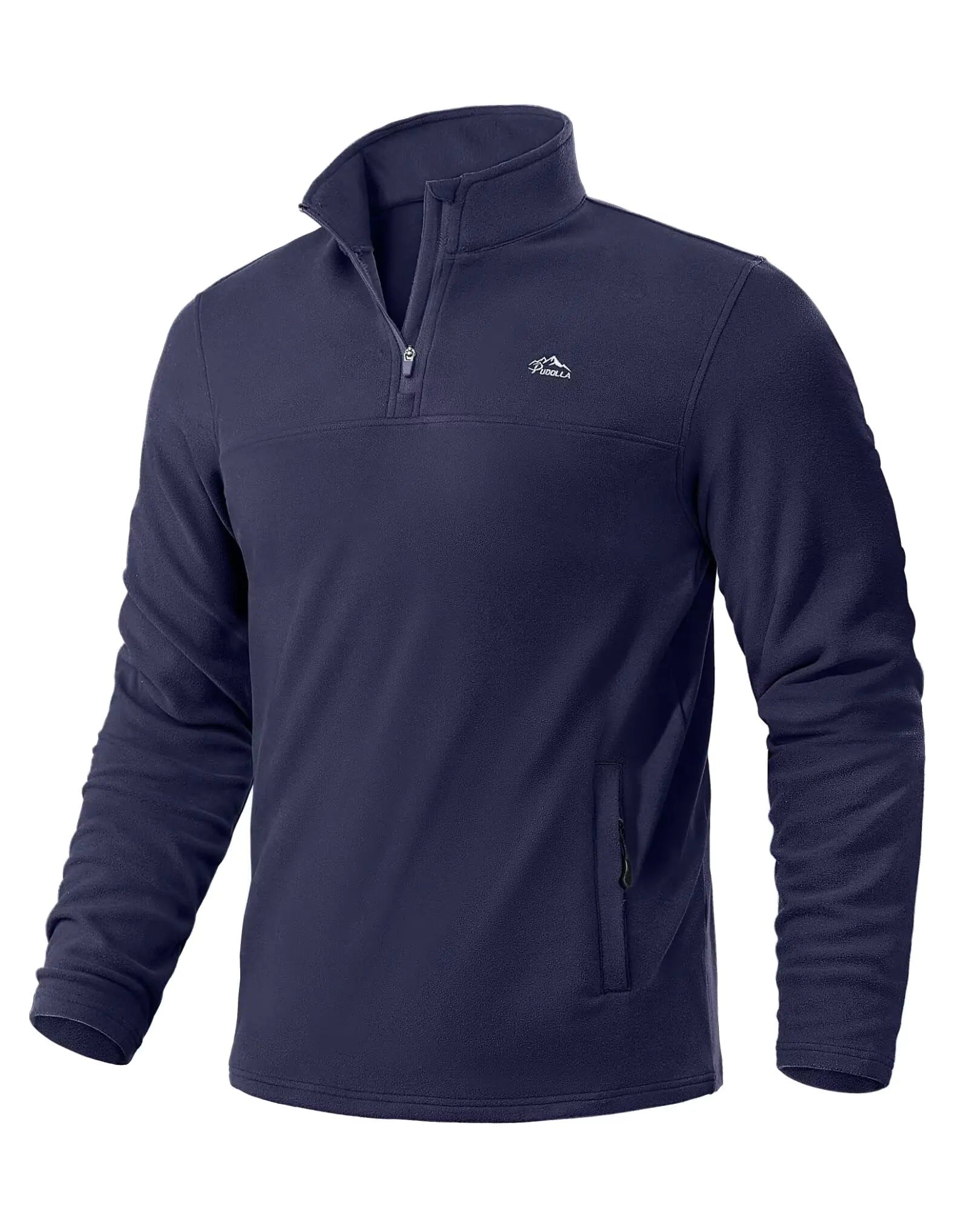 Men's Quarter Zip Fleece Pullover - Warm Midweight Golf Sweatshirt with Pockets