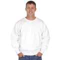 CottonMill Mens 100% Cotton Crew Sweatshirt - Heavy Weight Cotton (XXX-Large White)