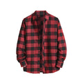 Men's Plaid Flannel Shirt - Long Sleeve Turn Down Collar Casual Shirt