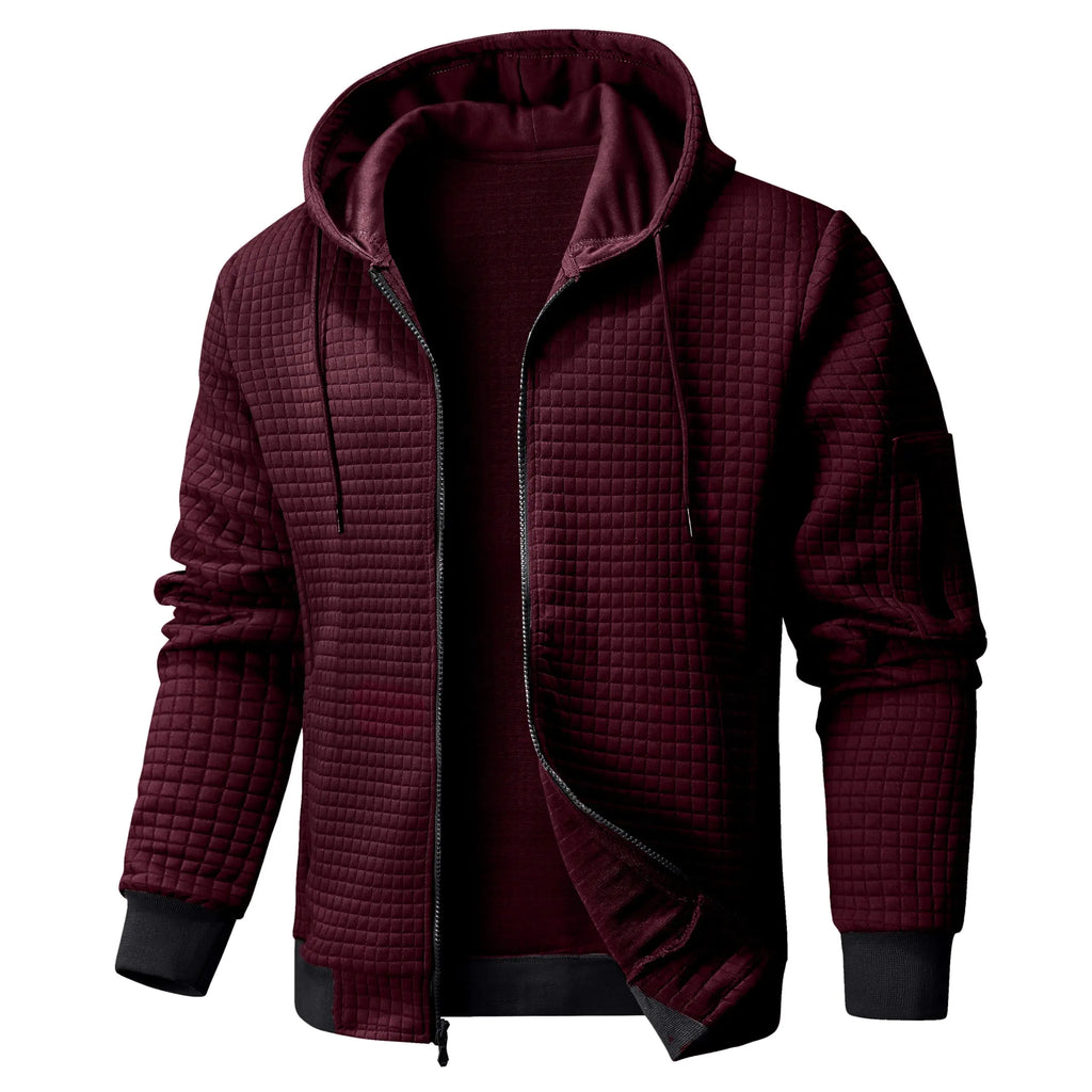 Wizoat Mens Zip Up Hoodie Full-Zip Sweatshirt Lightweight Loose Fit Hooded Jackets Red