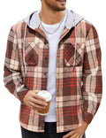 COOFANDY Mens Flannel Hoodie Plaid Shirt Long Sleeve Button Down Casual Shirt Jacket Lightweight Fall Winter Shacket