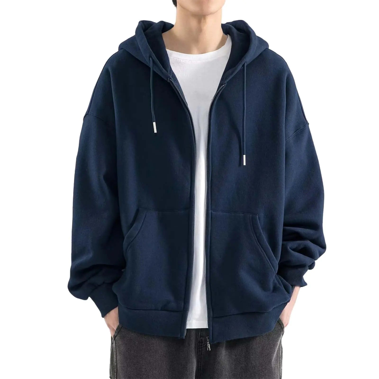 Men's Zip-Up Hoodie - Lightweight Double Lined Sweatshirt with Pockets