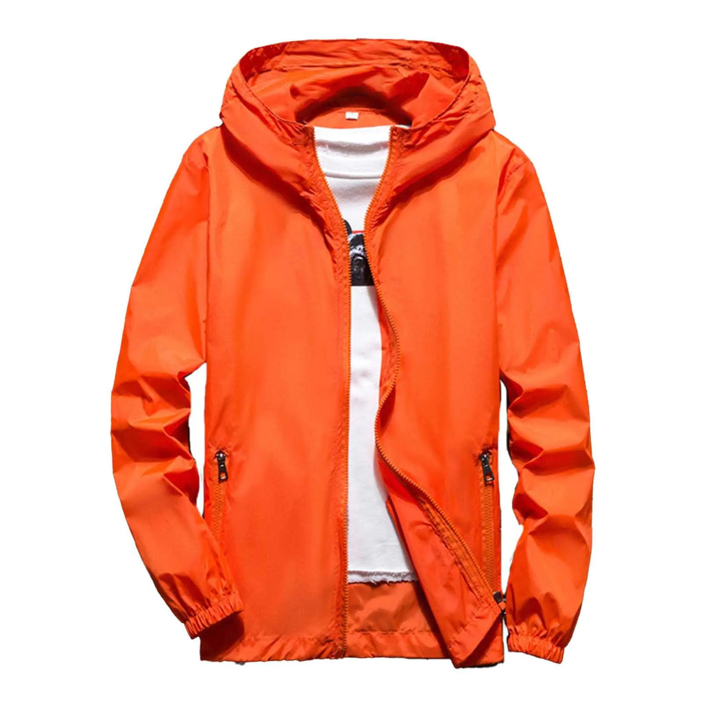 Men's Lightweight Waterproof Rain Jacket - Windbreaker with Hood