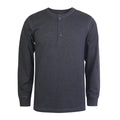 Knocker Henley Shirts - Mens Cotton Full Sleeve Henley Shirt Heather Charcoal