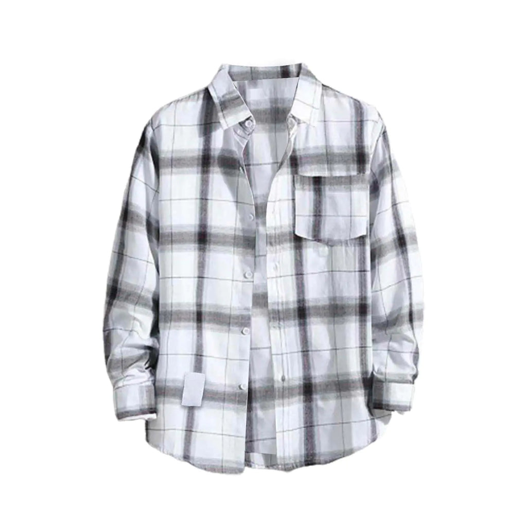 Men's Flannel Shirt - Long Sleeve Button-Up Plaid Casual Dress Shirt Big & Tall